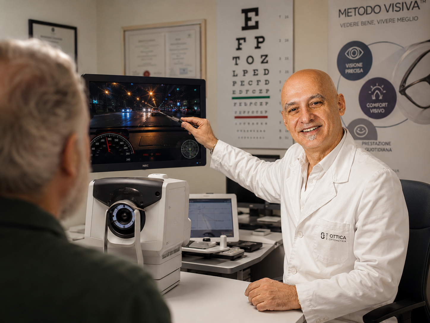 Valutazione visiva per rinnovo patente in studio GT Ottica